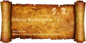 Váczy Nikoletta névjegykártya