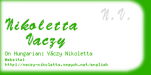 nikoletta vaczy business card