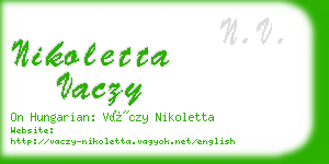 nikoletta vaczy business card